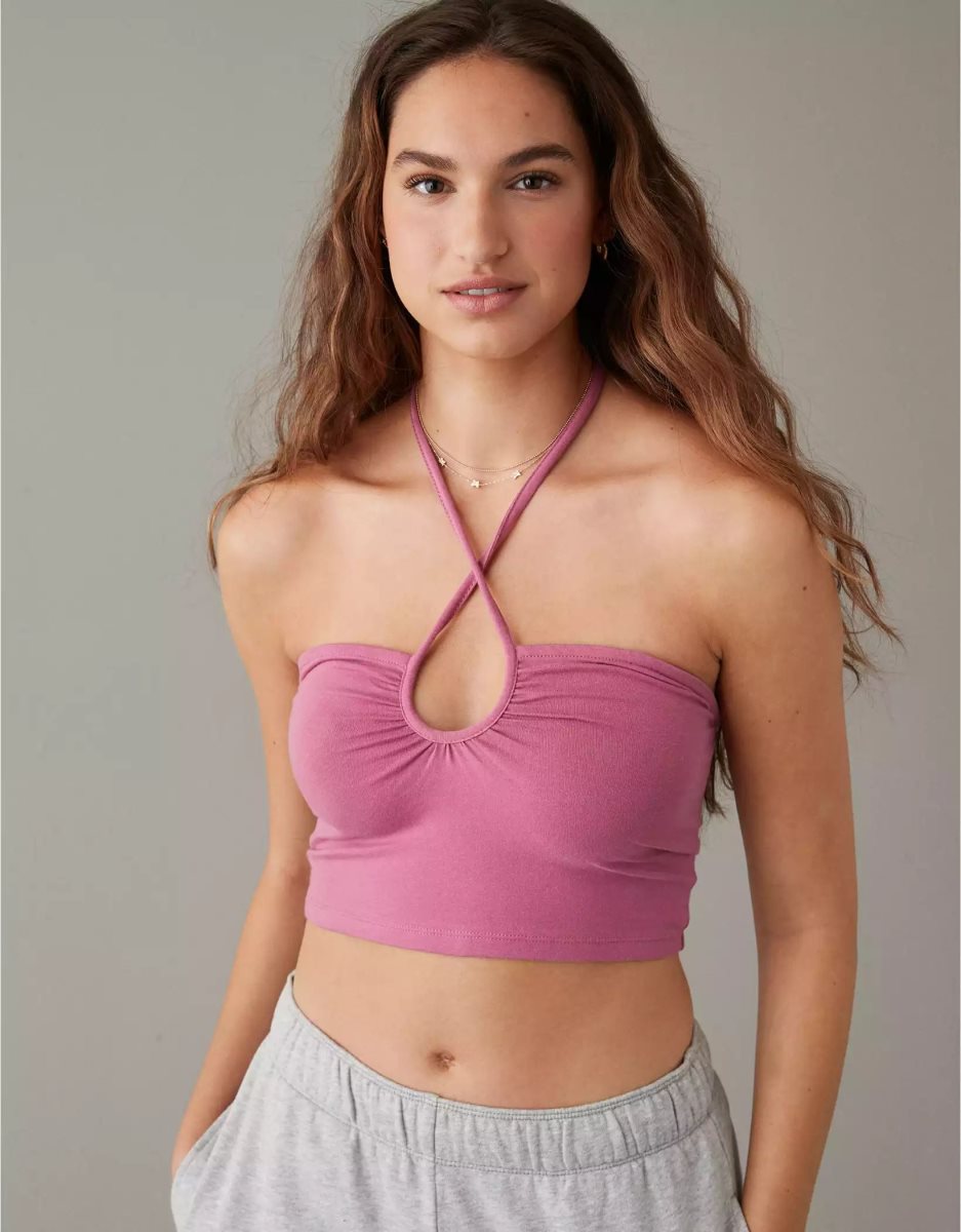 Debardeur American Eagle AE Keyhole Wrap Halter Multicolore Femme | UVR-80353352